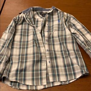 Stripped buttoned down collared shirt